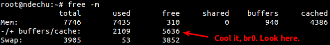 Actual amount of free memory (minus caches)