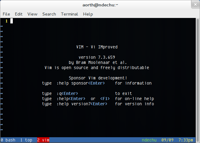 My screen config in gnome-terminal