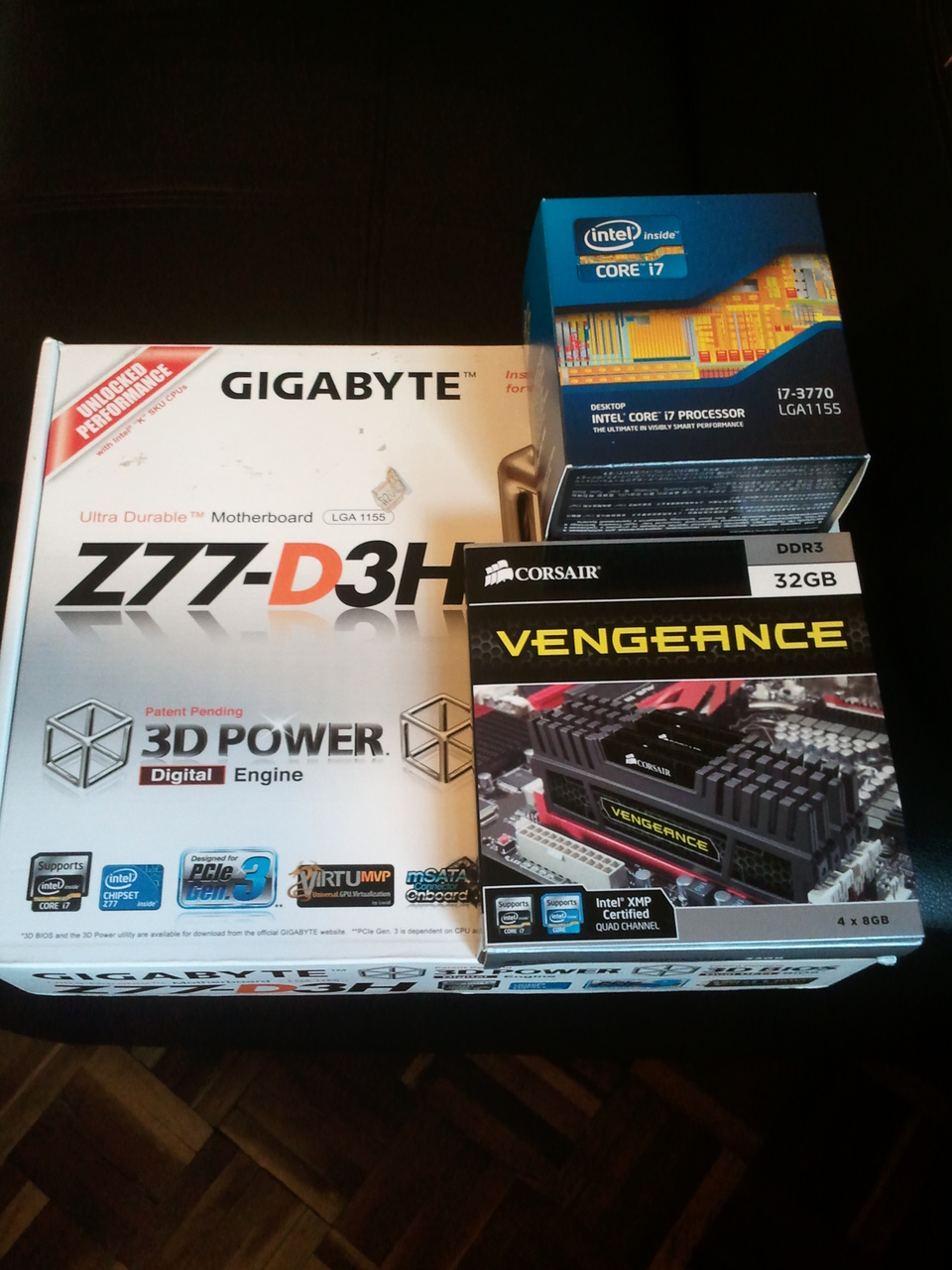 New parts: motherboard, CPU, and RAM