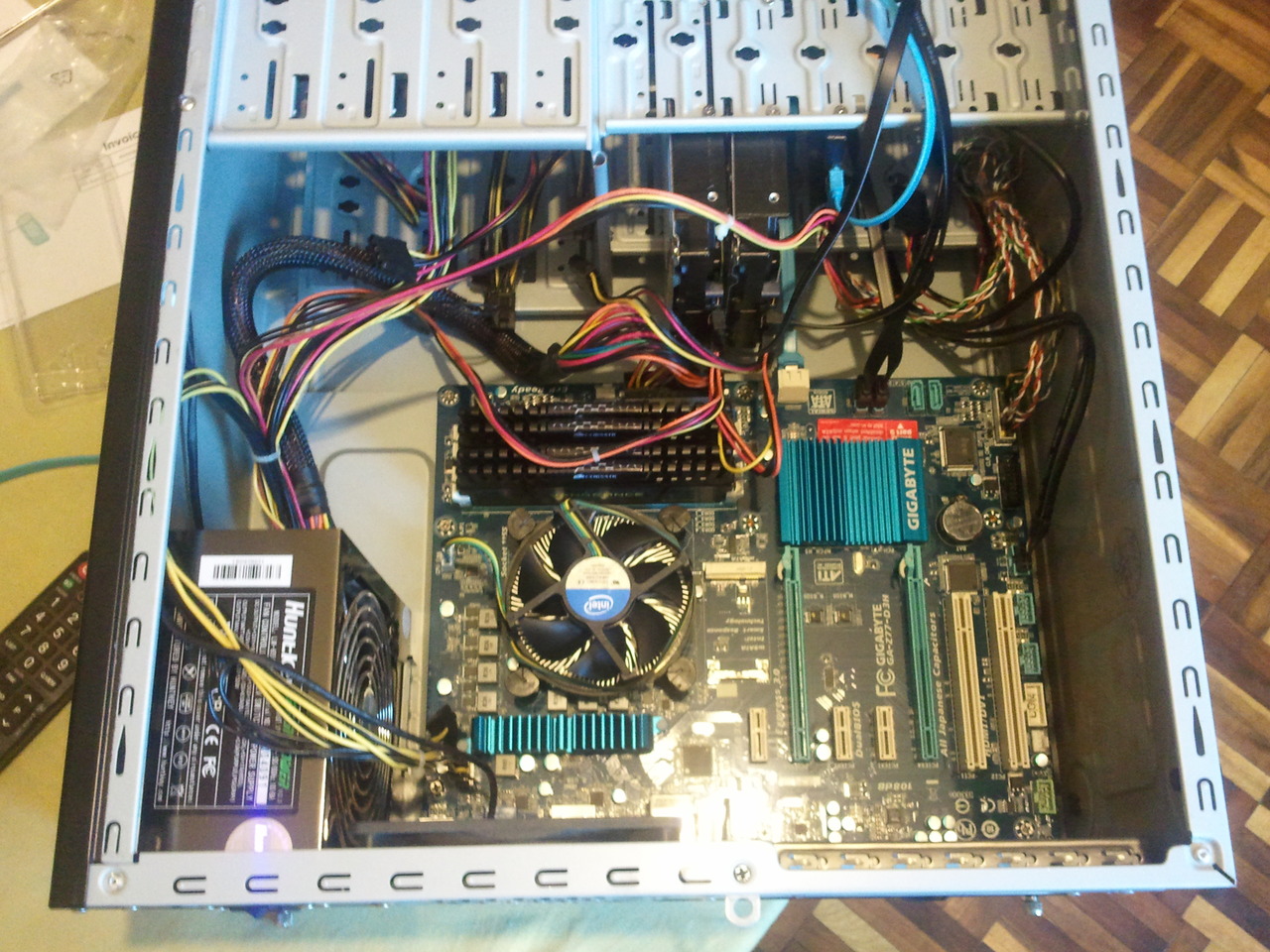 Case with components installed