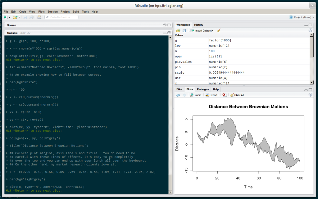 RStudio with a plot